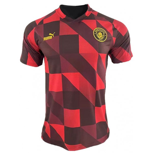 Manchester united pre-match training jersey soccer uniform men's red sportswear football kit top sports shirt 2023-2024